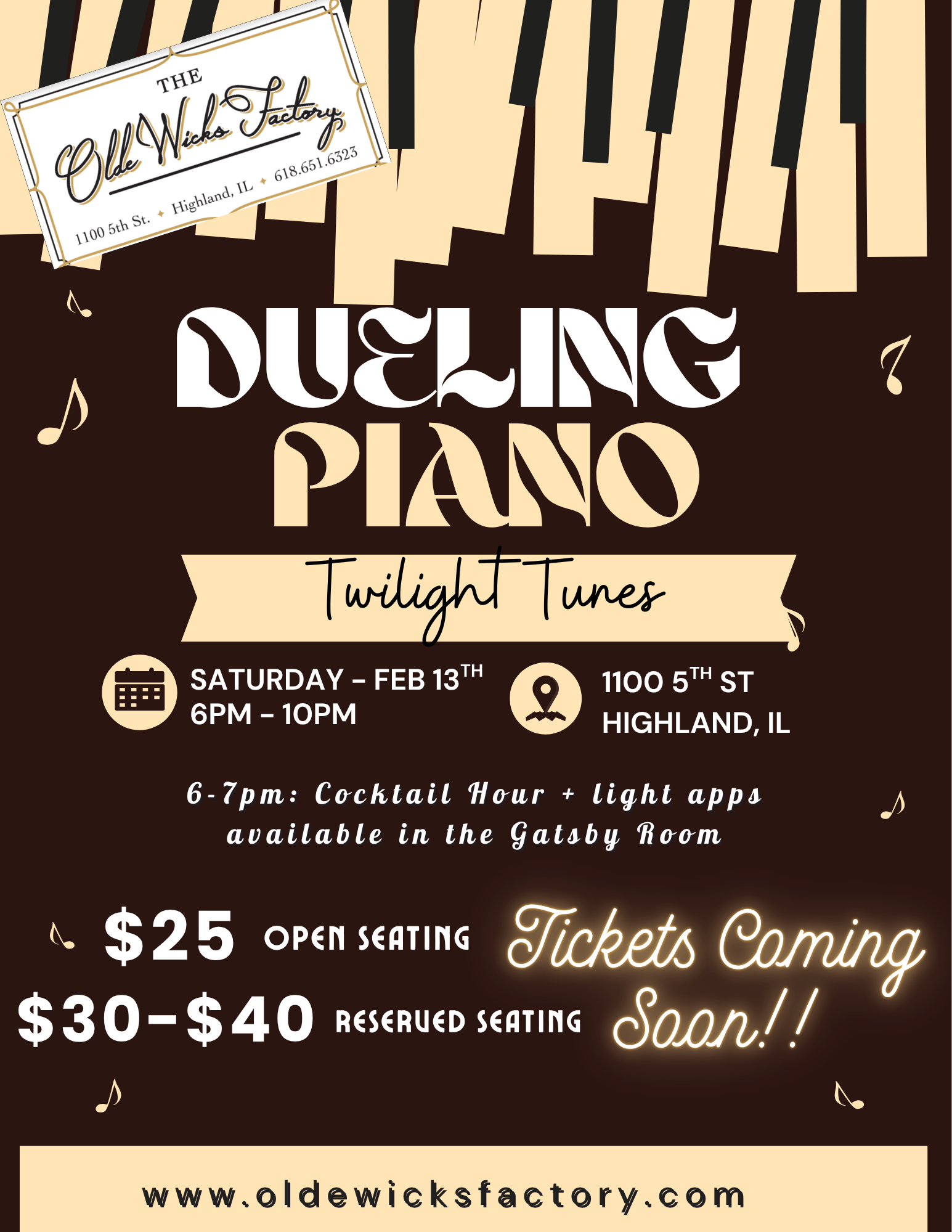 Dueling Pianos at Olde Wicks: Twilight Tunes